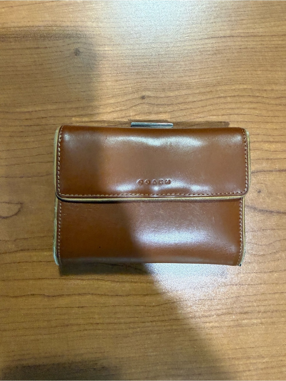 Coach Brown Smooth Leather Trifold Wallet